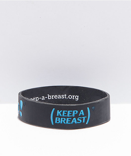 Keep A Breast Foundation I Heart Boobies Black & Blue Bracelet