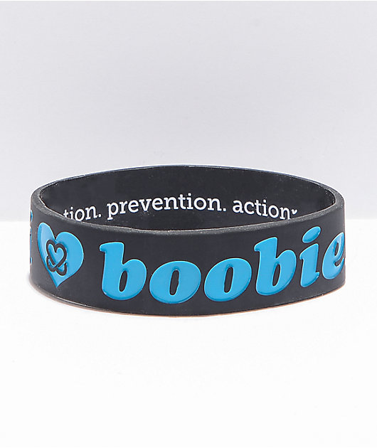 Keep A Breast Foundation I Heart Boobies Black & Blue Bracelet