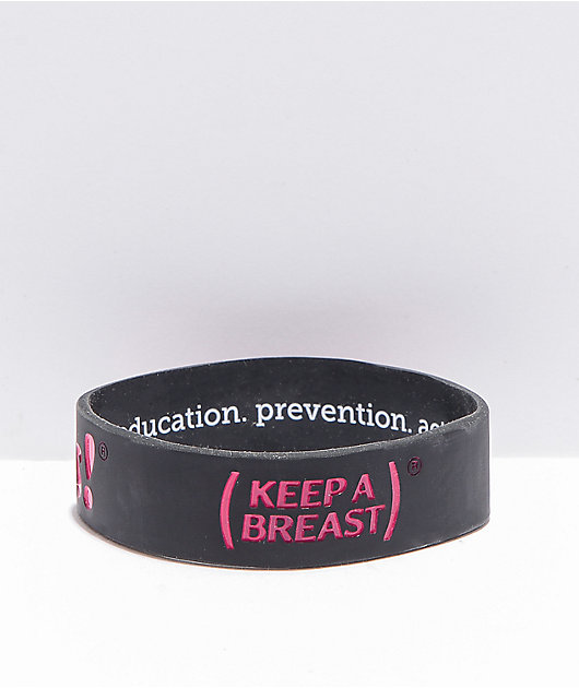 Keep A Breast Foundation I Heart Boobies Black & Pink Bracelet
