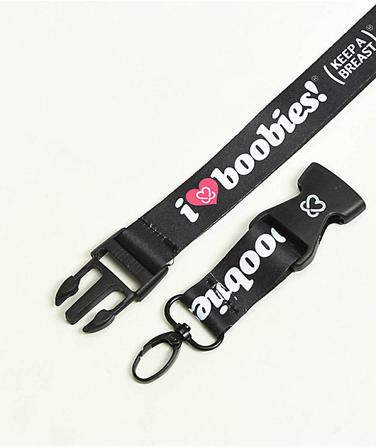 Keep A Breast Foundation I Heart Boobies Black & White Lanyard