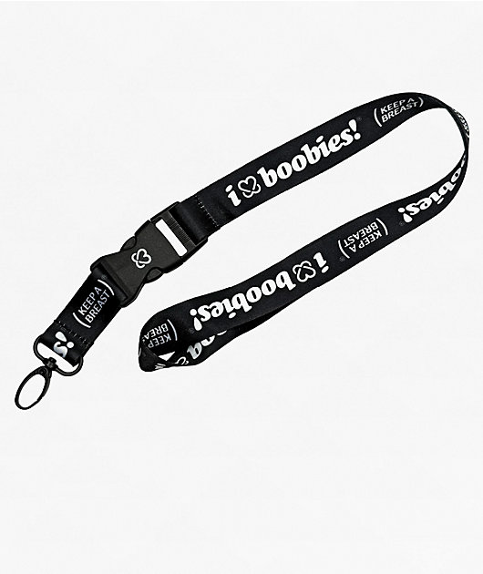 Keep A Breast Foundation I Heart Boobies Black Lanyard | Zumiez