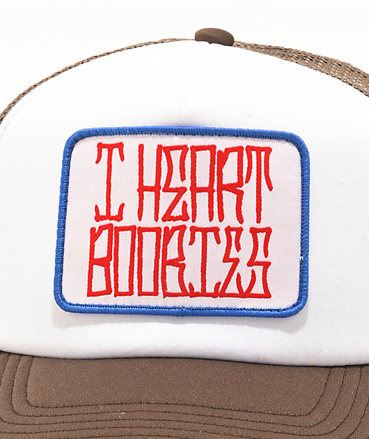 Keep A Breast Foundation I Heart Boobies Neighbor Brown Trucker Hat