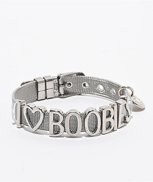 Keep A Breast Foundation I Heart Boobies Stay Classy Silver Bracelet
