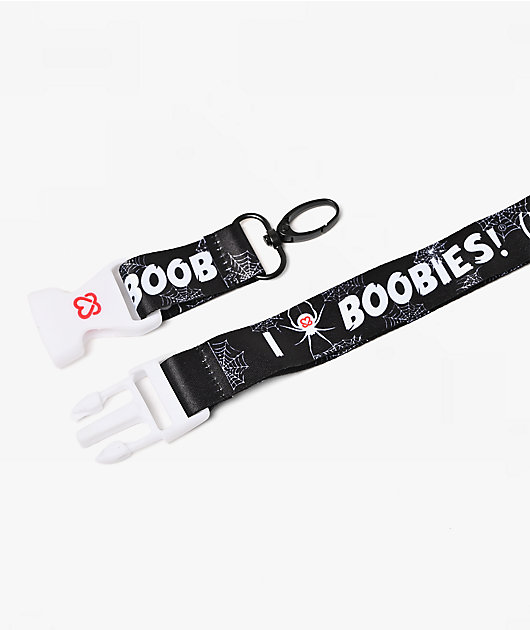 Keep A Breast Foundation I Heart Boobies Vampire Black Lanyard