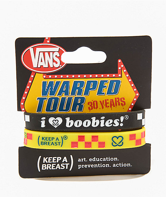Keep A Breast Foundation x Vans Warped Tour Black & Yellow 2 Pack Bracelets