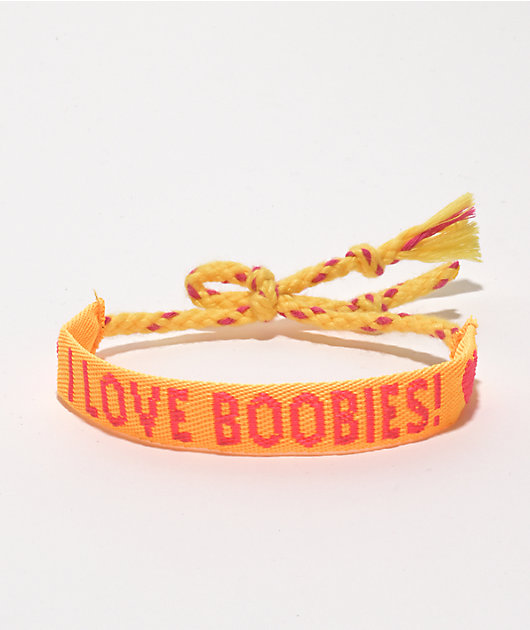 Keep A Breast I Love Boobies Yellow Amigo Bracelet