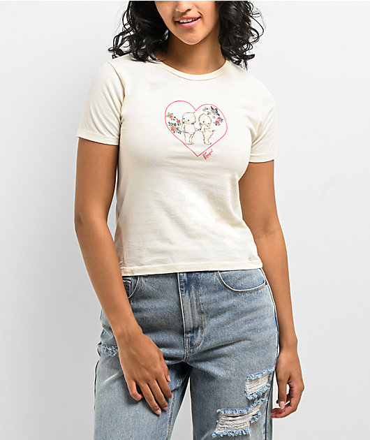 Kewpie Friends Heart Frame Natural Baby T-Shirt