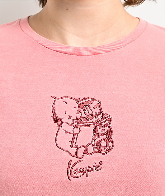 Kewpie Reading Cat Baby Pink T-Shirt | Zumiez