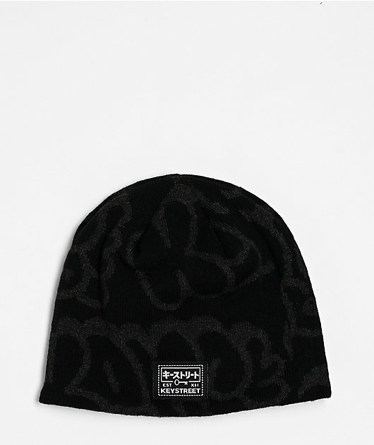Key Street Bubble Black Skully Beanie
