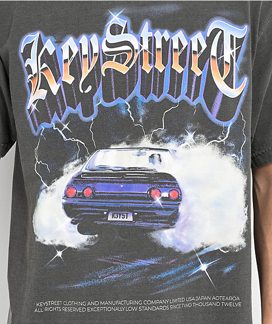 Key Street Burn Out Grey Wash T-Shirt | Zumiez