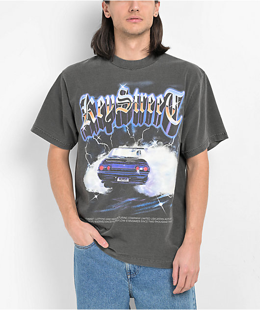 Key Street Burn Out Grey Wash T-Shirt | Zumiez