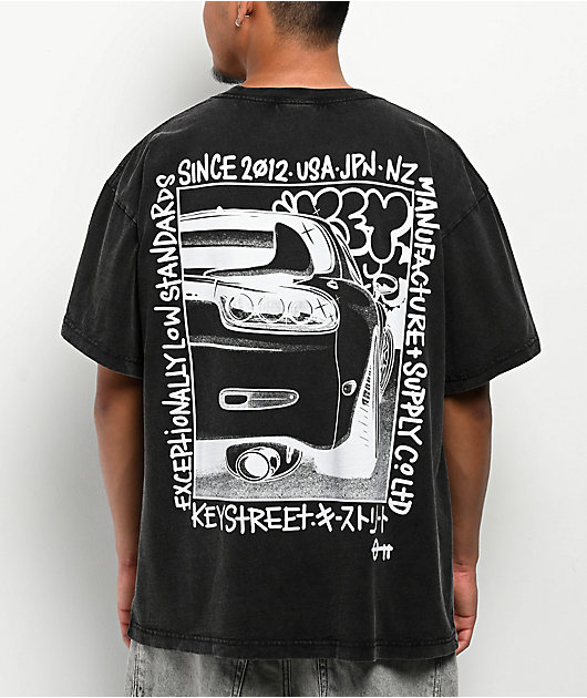 Key Street Halftone Invert Black Wash T-Shirt | Zumiez