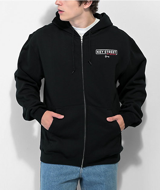 Key Street Old Skool Black Zip Hoodie