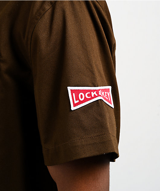 Key Street Parts & Service Brown Work Shirt