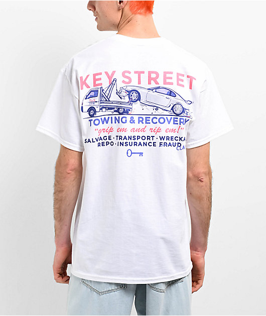 Key Street Tow Truck White T-Shirt