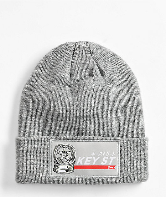 Key Street Wheels Grey Beanie