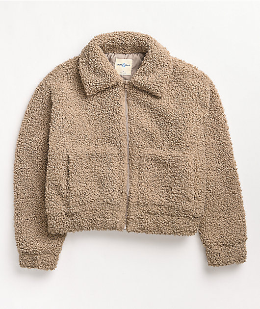 khaki sherpa jacket