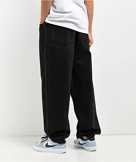 Kids Empyre Ultra Loose Shmutz Black Denim Jeans