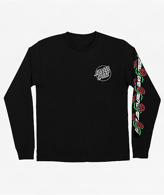 Kids Santa Cruz Dressen Roses Black Long Sleeve T-Shirt | Zumiez