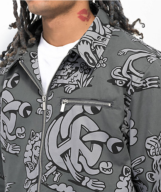 Killer Acid Freak Weirdos Black & Grey Chore Jacket | Zumiez