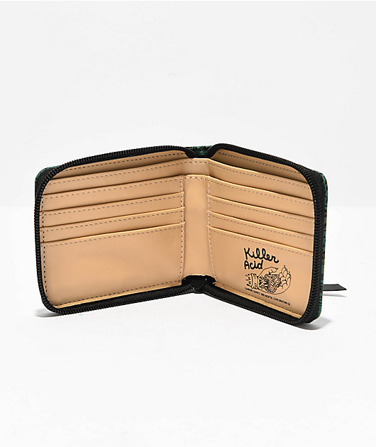 Killer Acid Get Lost Green Zip Wallet