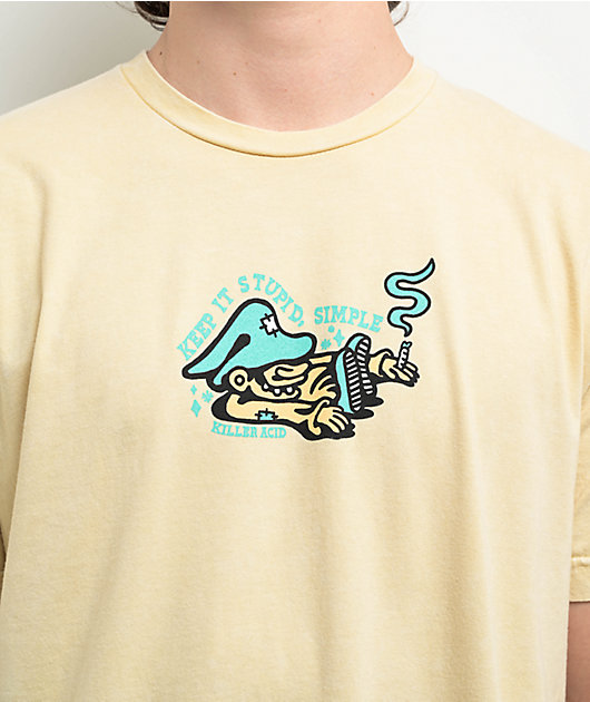 Killer Acid Keep It Stupid Beige T-Shirt