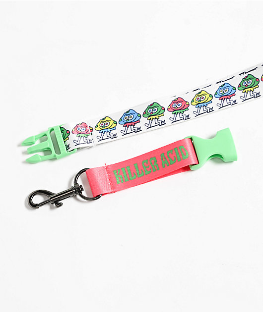 Killer Acid March Of Shrooms White Lanyard