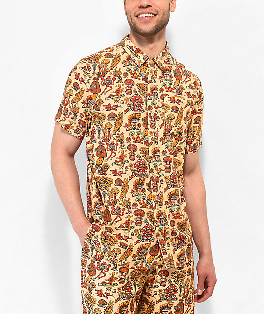 Killer Acid Mushroom Natural Button Up Shirt