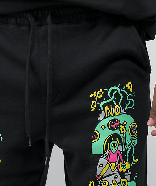 black acid wash sweatpants