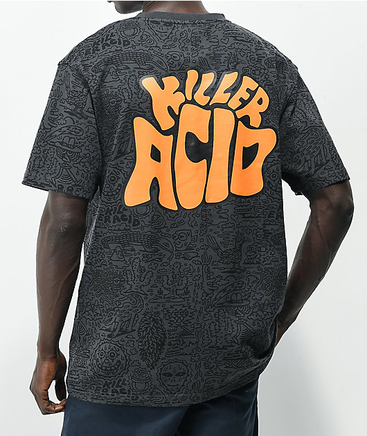Killer Acid Sun AOP Grey & Orange T-Shirt