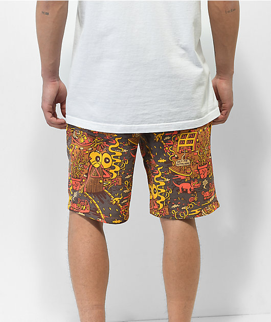 Killer Acid Way Out West Orange Sweat Shorts