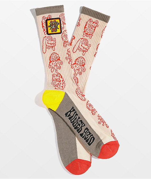 Killer Acid Way Out West Tan Crew Socks
