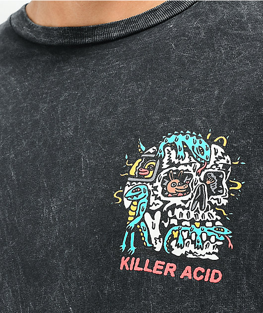 Killer Acid World Goes On Washed Black T-Shirt