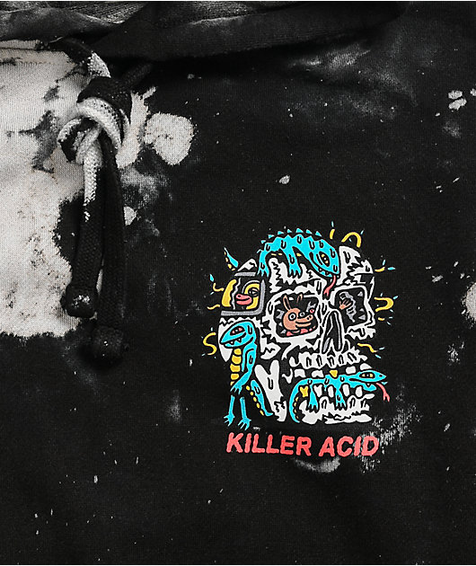 Killer Acid World Goes On sudadera con capucha negra y cloro blanco