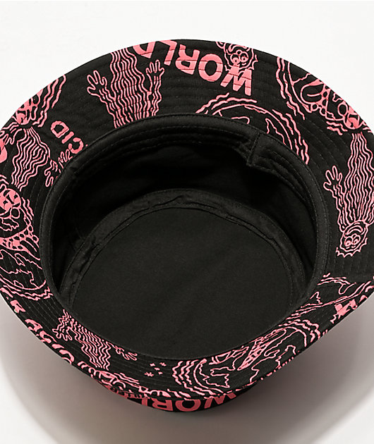Killer Acid Worldwide Black & Pink Bucket Hat