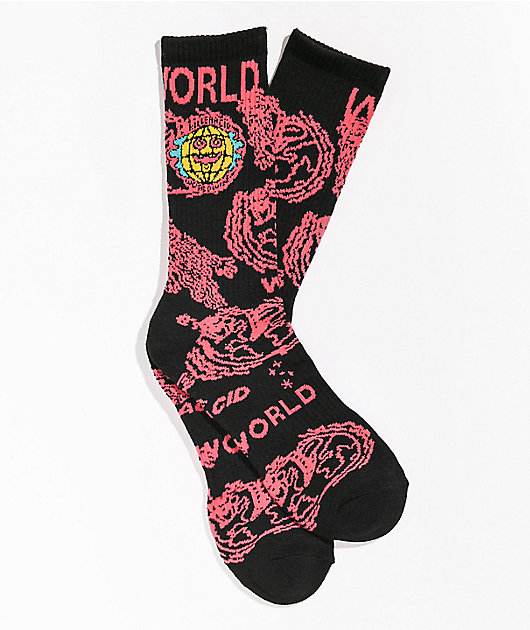 Killer Acid Worldwide Black Crew Socks