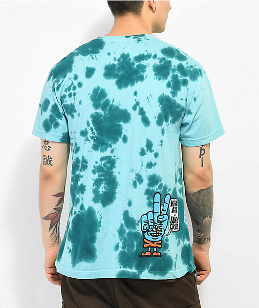Killer Acid x Santa Cruz Board Hand camiseta tie dye azul