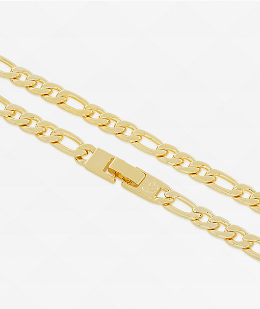 King Ice 20" Figaro Gold Chain Necklace