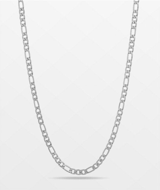 King Ice 20" Figaro Silver Chain Necklace