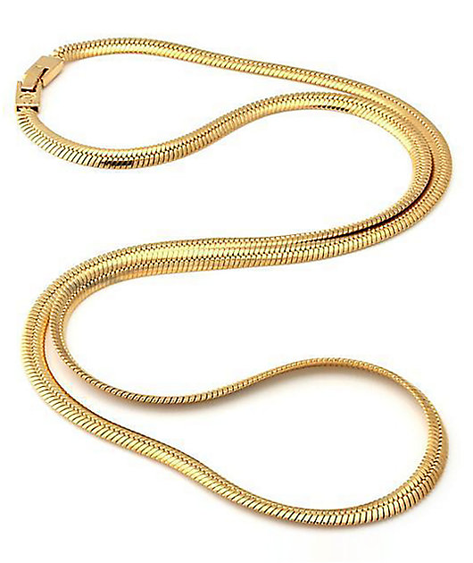 King Ice 22" Yellow Gold Herringbone Chain Necklace