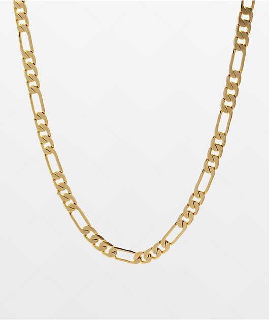 King Ice 5mm Figaro Gold Chain Necklace