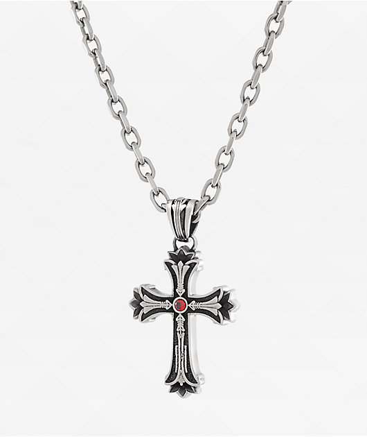 King Ice Biker Cross Stainless Steel Necklace | Zumiez