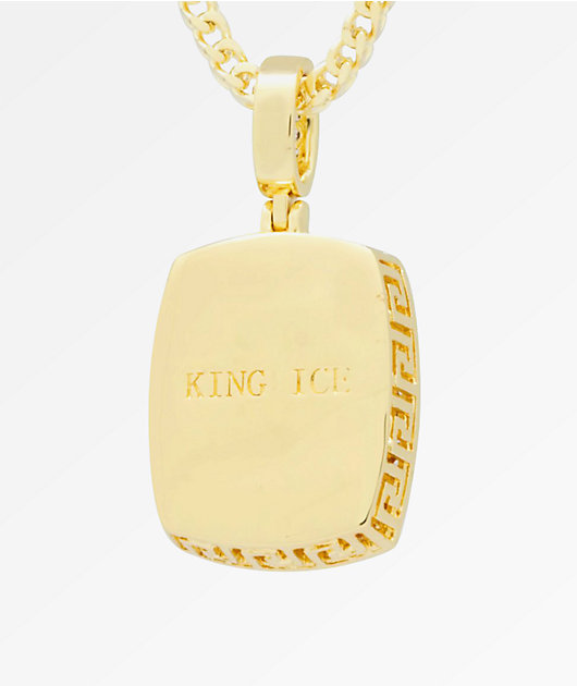 King Ice Crown Julz Clear & Gold Necklace
