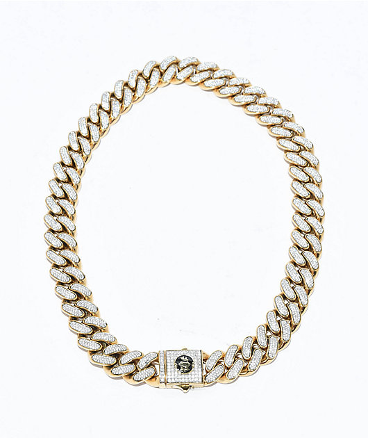 King Ice Diamond Cut 22" Gold Miami Cuban Link Chain