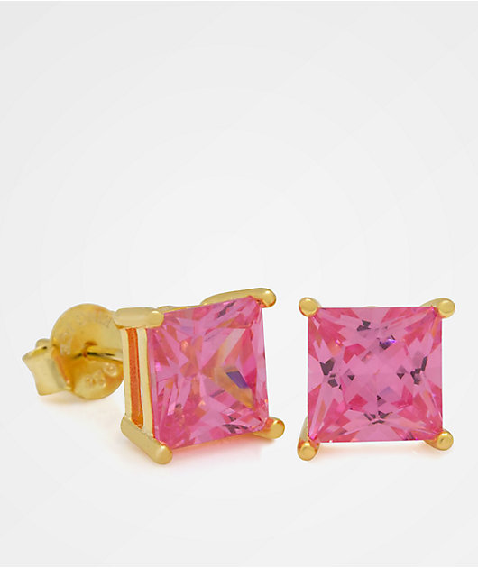 Pink ice sale stud earrings