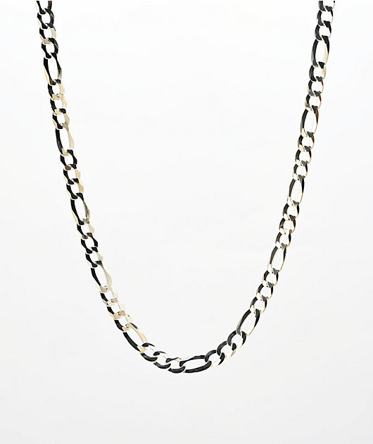 Italy Figaro Sterling Silver Chain Silver 60cm Dia-cut Figaro