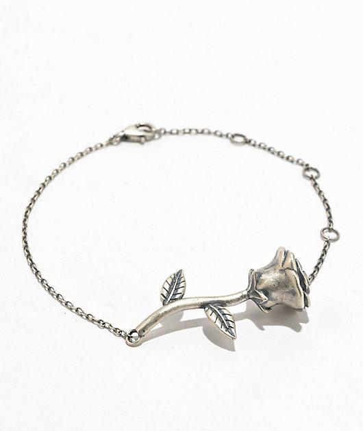 King Ice Roses Are Red 1mm Silver Bracelet | Zumiez
