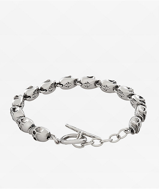 ★HARANG★ Silver Skull Chain Bracelet ☆HARANG☆ Silver Skull Chain Bracelet Silver Stainless