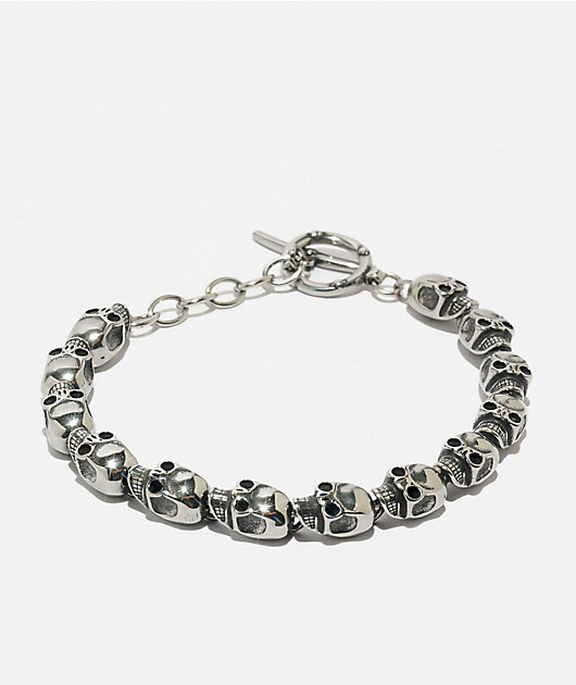 King Ice Skull Silver Bracelet | Zumiez