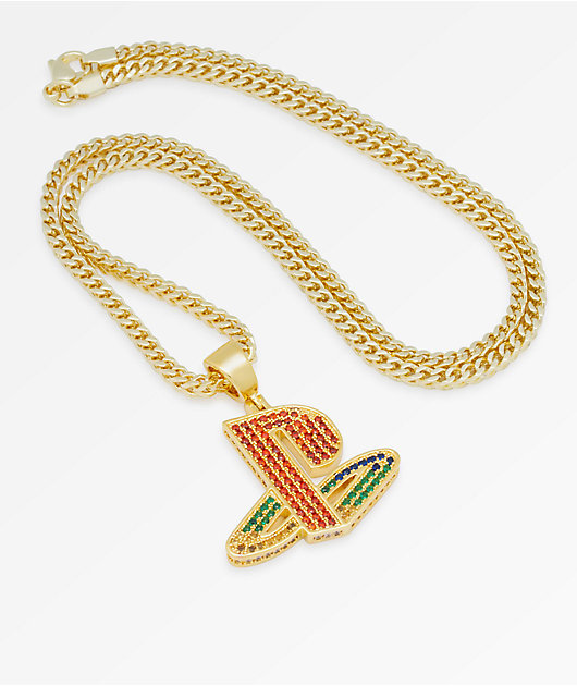 King Ice x PlayStation Logo Gold Necklace